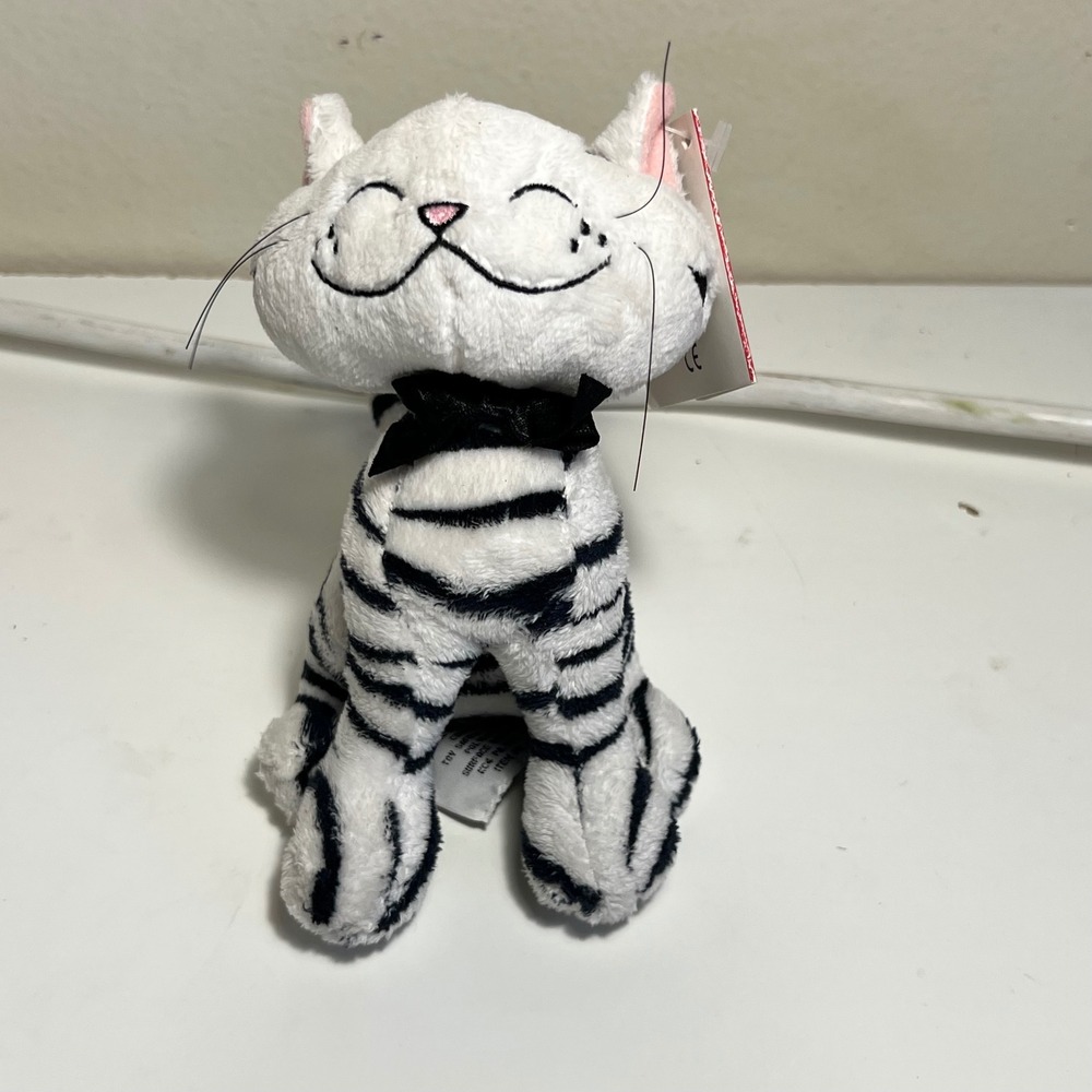 Russ 5" Aggie Cat‎ Plush White Black Striped Bow Tie 23119 Make Someone Happy